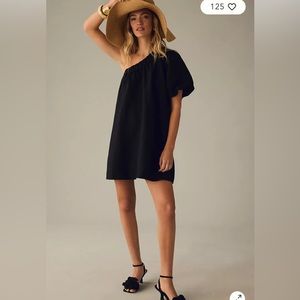Anthropologie One-Shoulder Waistless Mini Dress